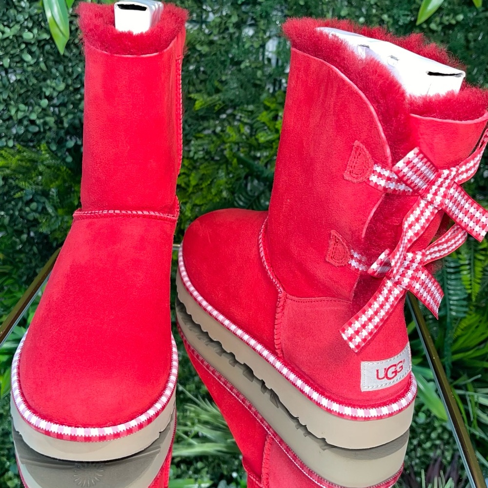 Red UGG boots, size 7